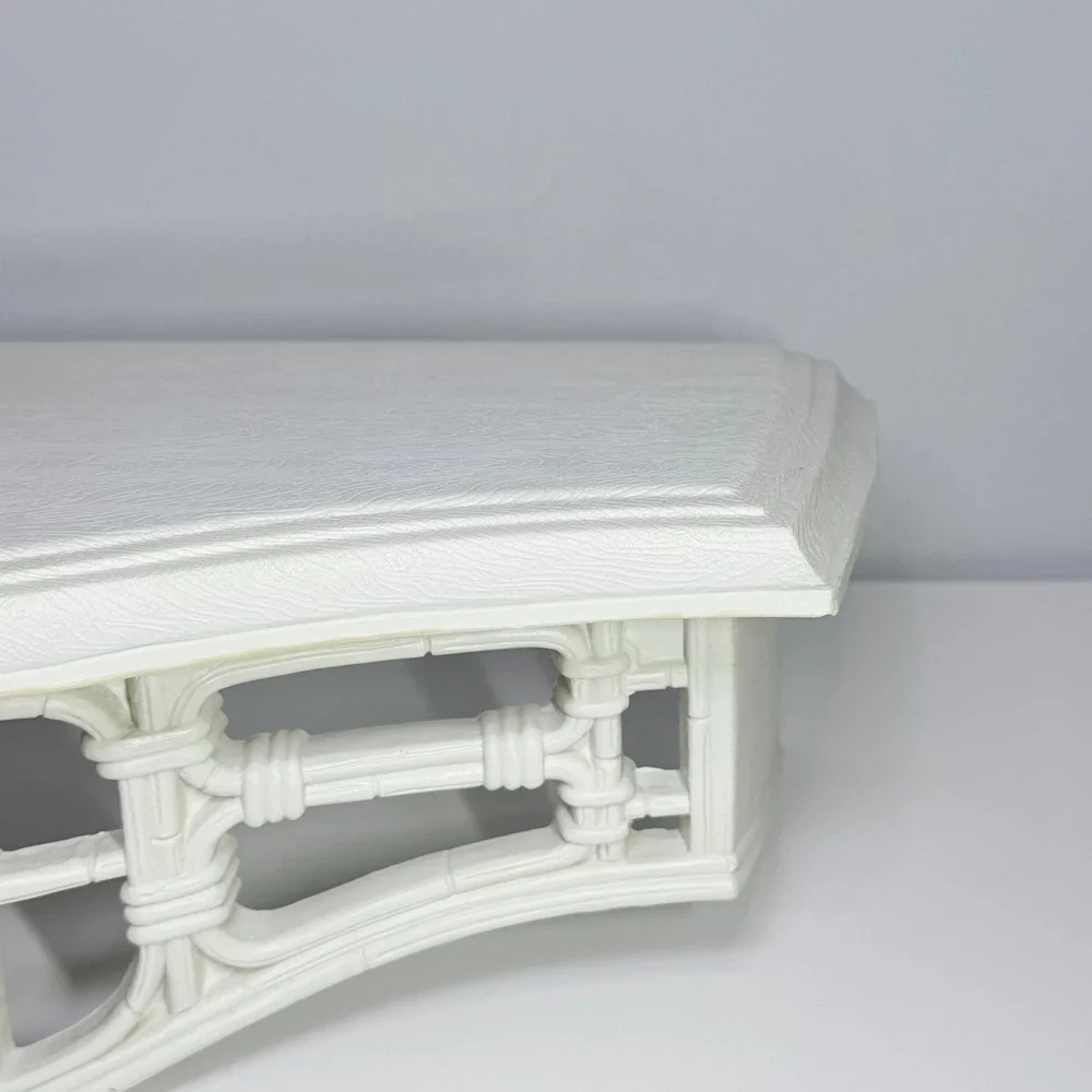 Vintage 1986 Home Interiors Faux Bamboo Wall Shelf White Lattice 3067 Regency